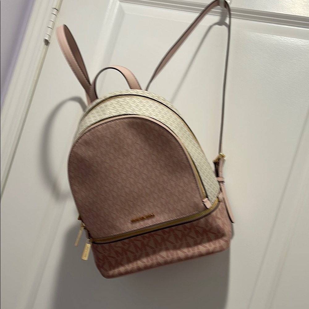 Michael Kors Pink and Cream Stylish Backpack